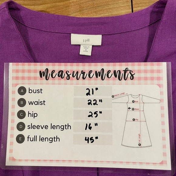 J.Jill Petite M Purple Puff Sleeve Linen Blend Midi Dress Button Front Boho - Picture 13 of 13